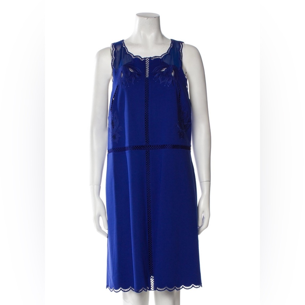 Ted Baker Womens Size 4 Blue Codi Embroidered Dress